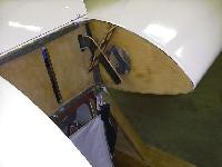 Image of CD airbrake lever and space between wing roots - click for larger image